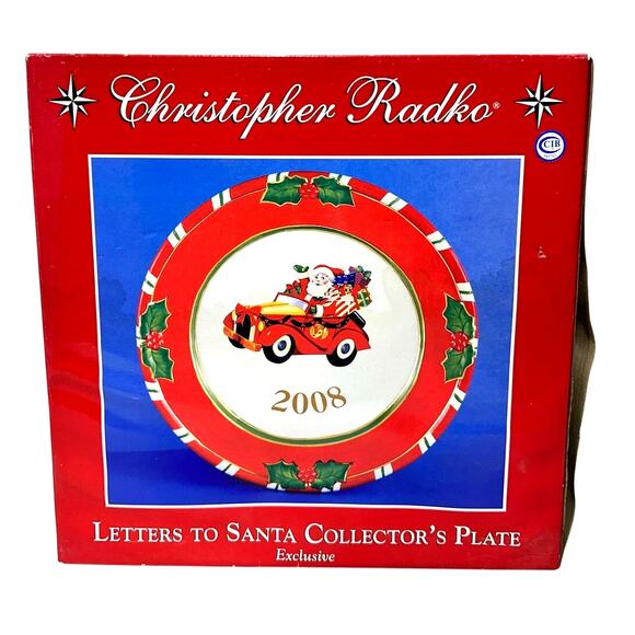 Christopher Radko “Letters To Santa” 2008 Collectors Plate-New in Box - Picture 1 of 7